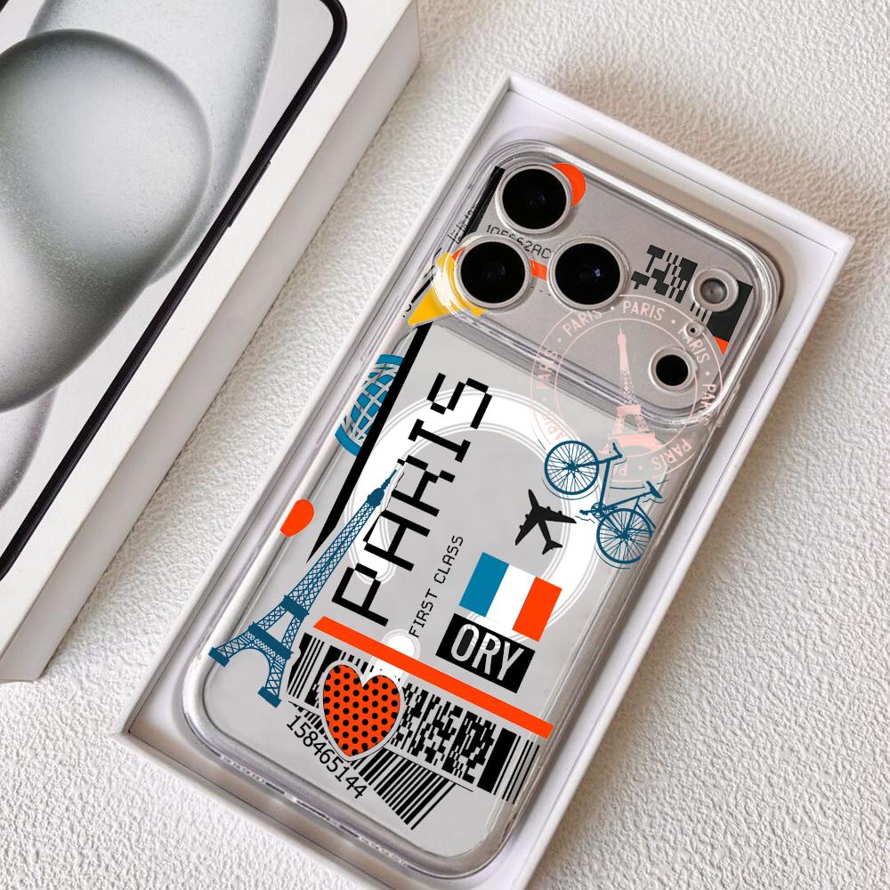 Apple Iphone 15 Pro Max - Plane Travel Ticket france Phone Case